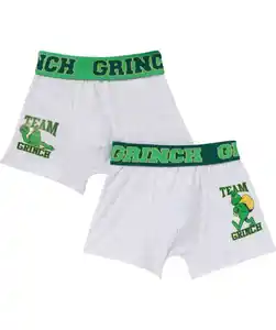 Grinch Retro Boxershorts Weihnachten, hellgrau melange