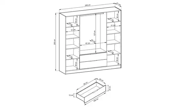 Bild 4 von Drehtürenschrank 206 cm breit Lyke