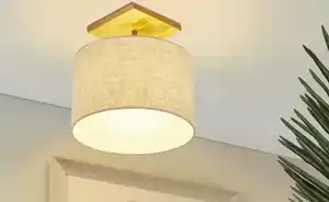 Trio Deckenleuchte, 1-flammig, Nickel-antik/ Holz Elmau