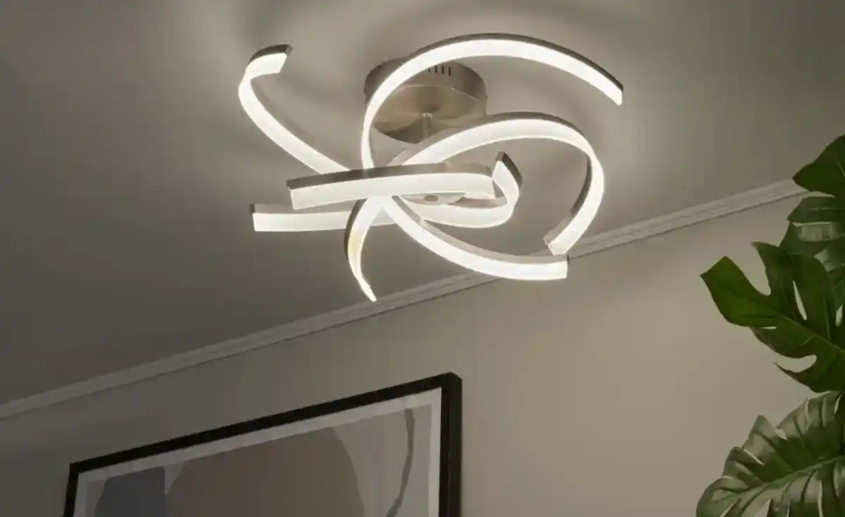 Bild 1 von Fischer-Honsel LED-Deckenleuchte, Nickel matt mit Fernbedienung