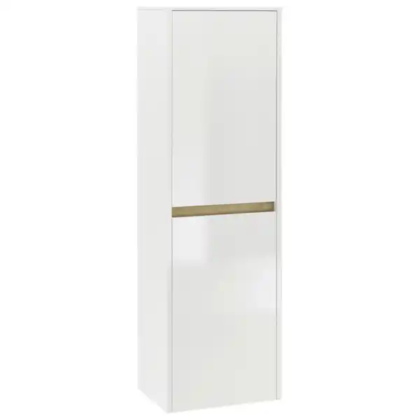 Bild 1 von Musterring Midischrank, Weiß, Eiche, Glas, 2 Fächer, 38.3x127x33 cm, Made in Germany, individuell planbar, Badezimmer, Badezimmerschränke, Midischränke