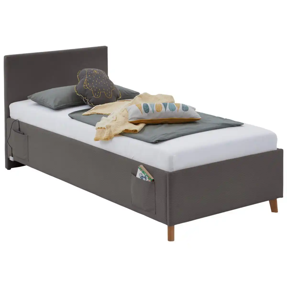 Bild 1 von Stylife Polsterbett, Anthrazit, Textil, Eukalyptusholz, 120x200 cm, Reach, gepolstertes Kopfteil, Stoffauswahl, in verschiedenen Größen erhältlich, Schlafzimmer, Betten, Polsterbetten