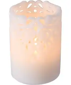 LED-Echtwachskerze Weihnachten, weiß