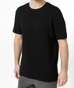 Geripptes T-Shirt, schwarz
