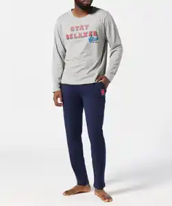 Pyjama mit Rundhalsausschnitt, dunkelblau