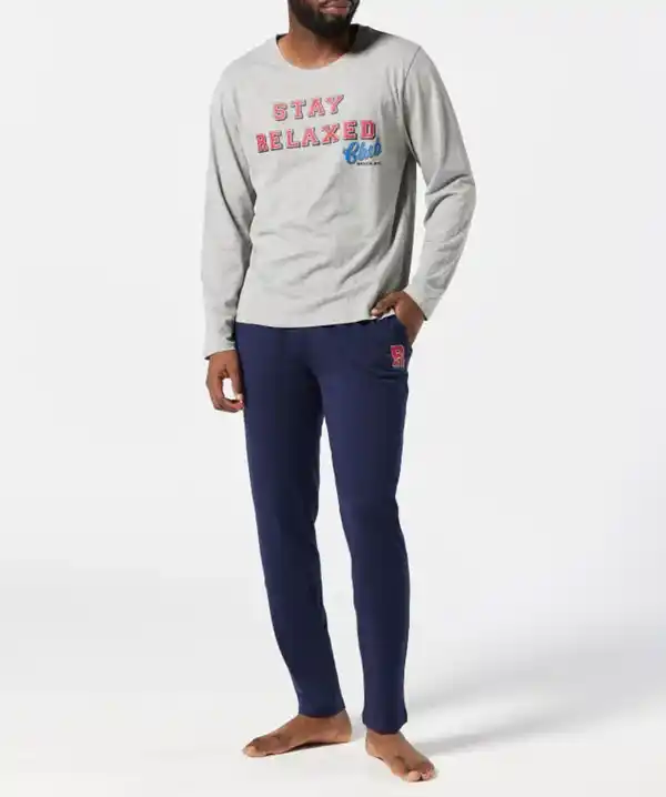 Bild 1 von Pyjama mit Rundhalsausschnitt, dunkelblau