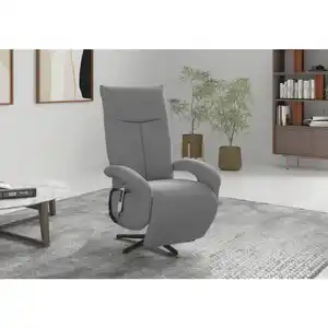 Sit & More Relaxsessel Zoe, Grau, Textil, 74x112x82 cm, Goldenes M, Oeko-Tex® Standard 100, Made in Europe, DGM-Klimapakt, Sitzfläche 360° drehbar, gepolsterte Armlehnen, Wohnzimmer, Sessel, Relax