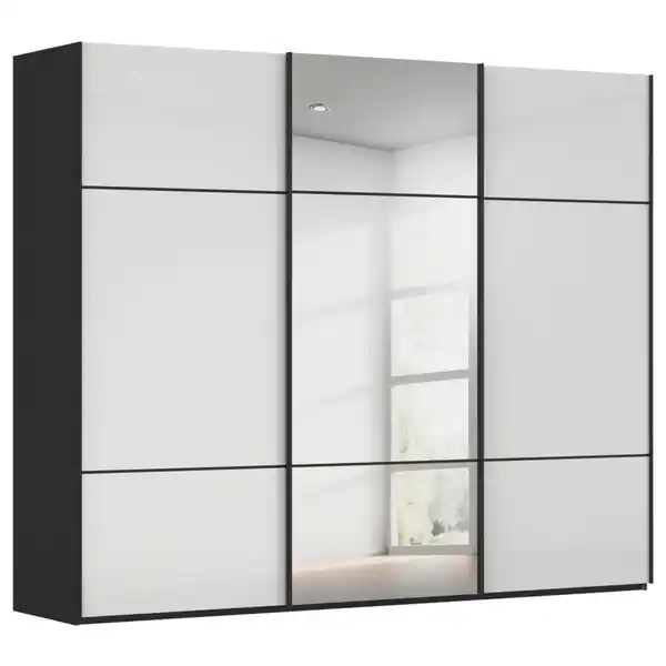 Bild 1 von Novel Schwebetürenschrank, Schwarz, Weiß, Metall, 9 Fächer, 271x223x68 cm, Blauer Engel, Goldenes M, BQ - Bündnis für Qualität, Made in Germany, Typenauswahl, umfangreiches Zubehör erhältlich