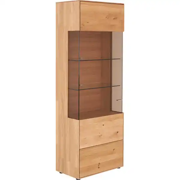 Bild 1 von Valnatura Vitrine, Eiche, Metall, Wildeiche, massiv, 5 Fächer, 70.7x196.2x40.9 cm, Made in Germany, umfangreiches Zubehör erhältlich, in verschiedenen Holzarten erhältlich, Wohnzimmer, Wohnwände