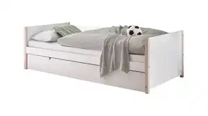 Jugendbett ausziehbar 90 x 200 cm weiß - Kiefer massiv - TILDE