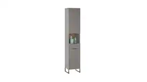 Bad Hochschrank grau - Evoke Eiche 2 Türen Breite 38 cm - DALIA