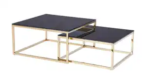 Couchtisch 2er-Set Glas schwarz - 90 x 90 cm - BRANKO