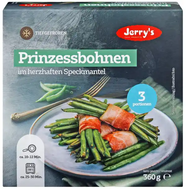Bild 1 von JERRY'S Prinzessbohnen mit Speck, 360-g-Packg.