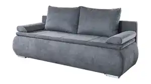 Schlafsofa grau Bettkasten Dauerschläfer Federkern 207 cm - LENON