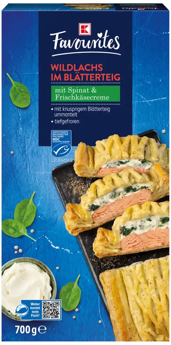 Bild 1 von K-FAVOURITES Wildlachs im Blätterteig, 700-g-Packg.