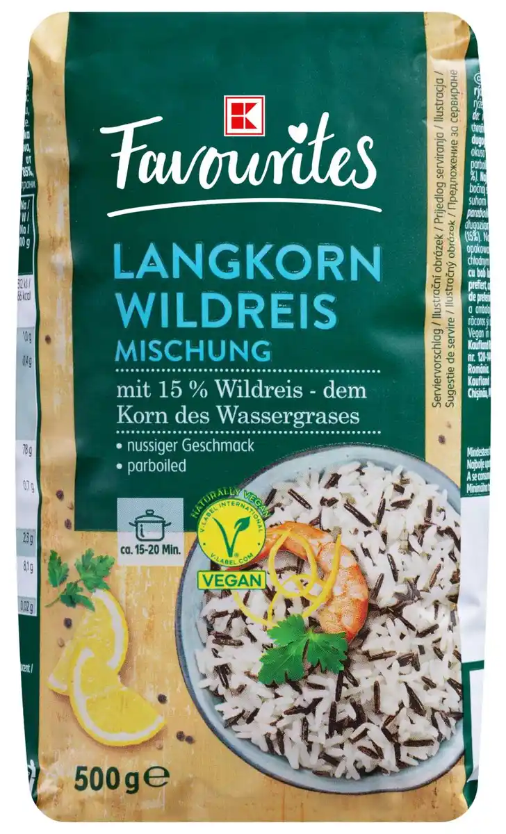 Bild 1 von K-FAVOURITES Langkorn-Wildreis-Mischung, 500-g-Packg.
