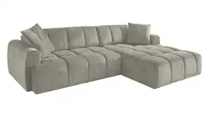 Ecksofa grau ausziehbar - Sitztiefenverstellung 288 cm - BINGO