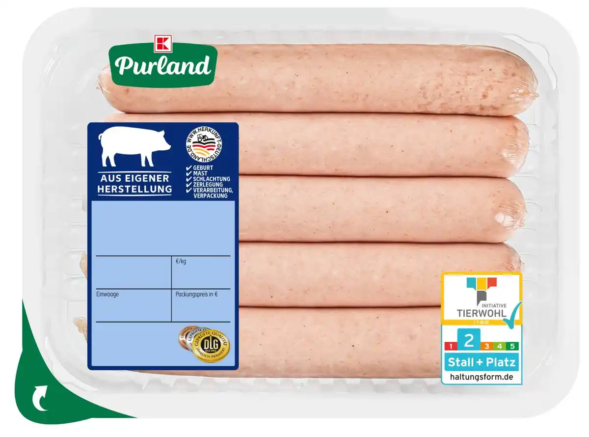 Bild 1 von K-PURLAND Winterbratwurst Apfel Style, 5 St. = 300-g-Packg.