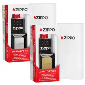 ZIPPO Feuerzeug-Set »Chrome/Brass«, 2-teilig