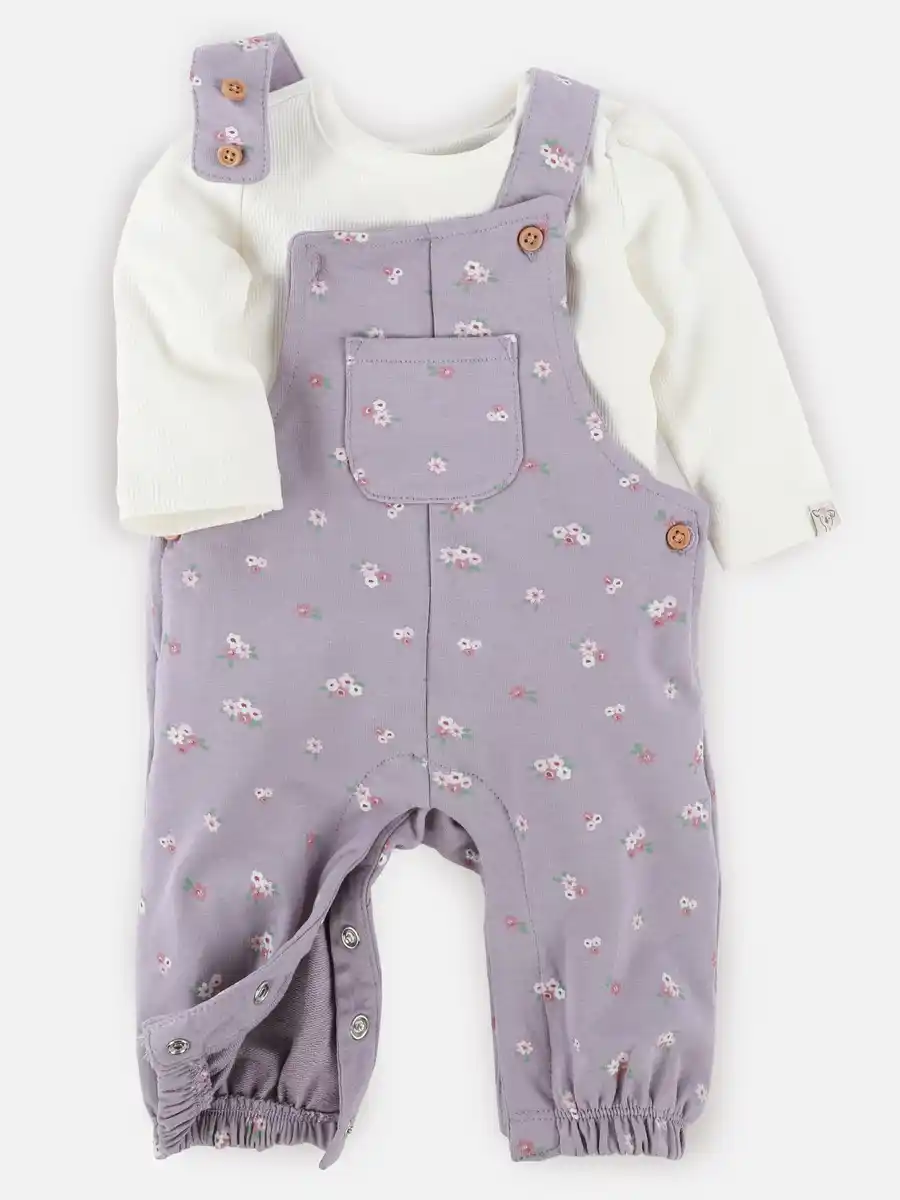 Bild 3 von Baby Mädchen Set bestehend aus Shirt und Latzhose Weiß