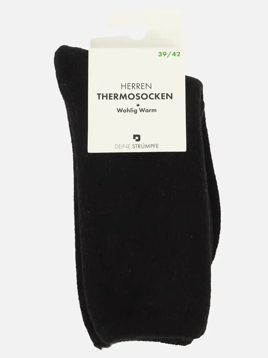 Bild 3 von Herren Thermosocken geringelt oder unifarben Schwarz