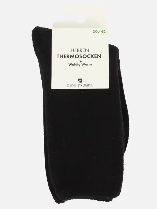 Bild 3 von Herren Thermosocken geringelt oder unifarben Schwarz