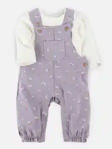 Baby Mädchen Set bestehend aus Shirt und Latzhose Weiß