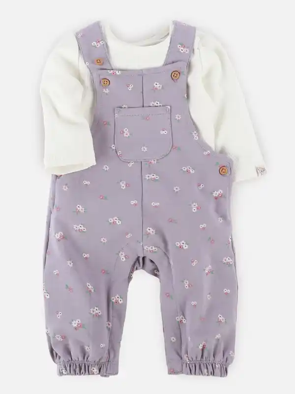 Bild 1 von Baby Mädchen Set bestehend aus Shirt und Latzhose Weiß