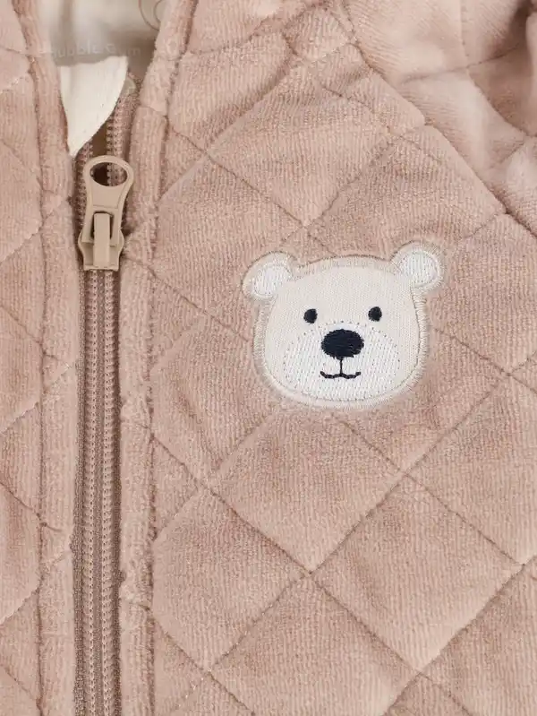 Bild 3 von Baby unisex Nickijacke mit Kapuze Beige