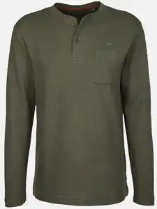Herren Henleyshirt in Waffeloptik Oliv