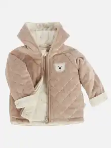 Baby unisex Nickijacke mit Kapuze Beige