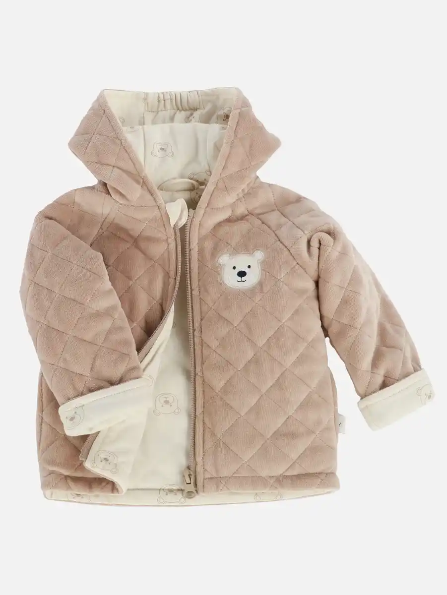 Bild 1 von Baby unisex Nickijacke mit Kapuze Beige