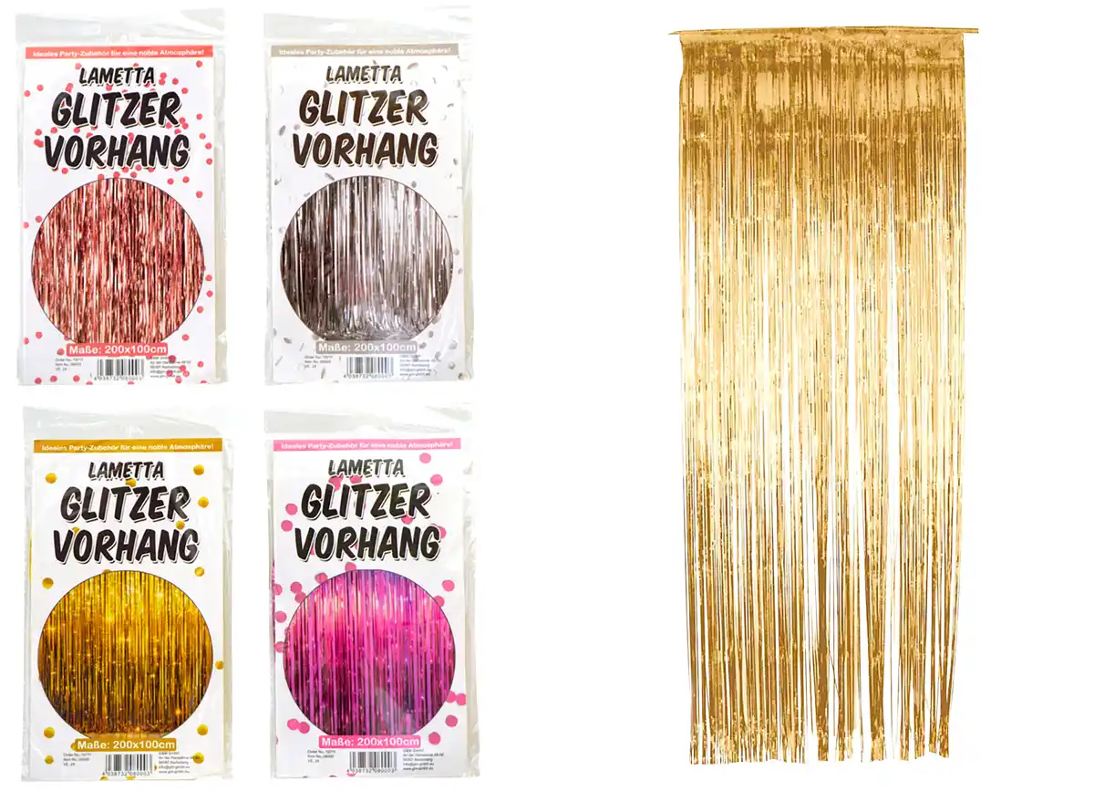 Bild 1 von Lametta Türvorhang glitzerndes Partyzubehör