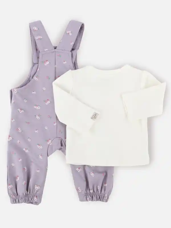 Bild 2 von Baby Mädchen Set bestehend aus Shirt und Latzhose Weiß