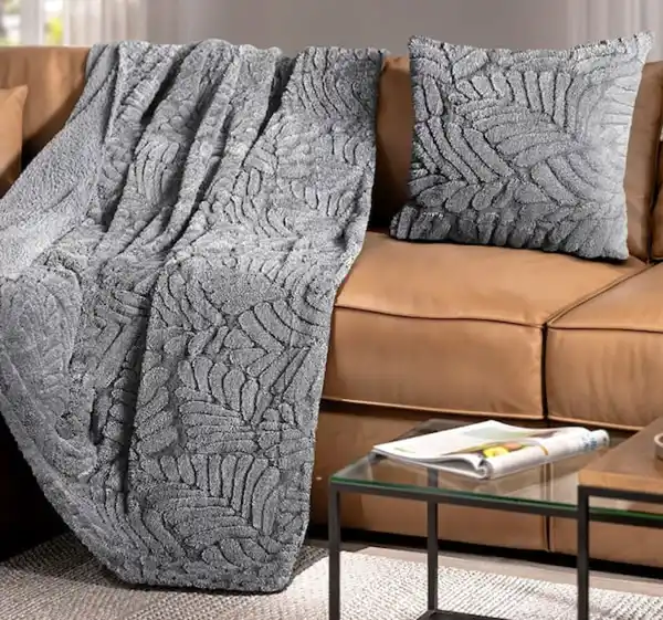 Bild 1 von HOME IDEAS Jacquard-Sherpa-Kuscheldecke und -Deko-Kissen*