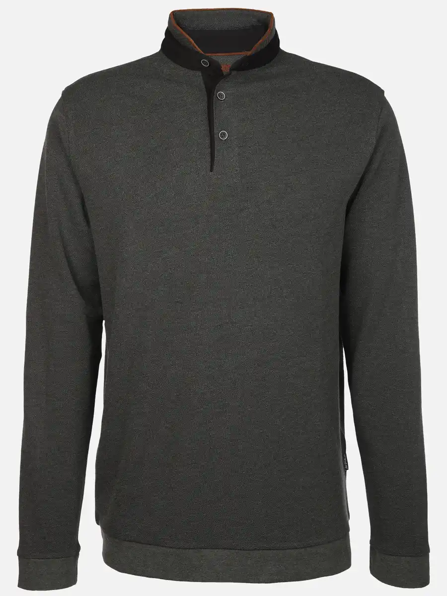 Bild 1 von Herren Stehkragenshirt mit Knopfleiste Grau