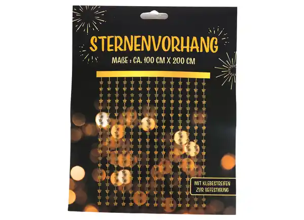 Bild 1 von Sternenvorhang Goldfolie mit Klebestreifen zur Befestigung