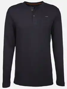 Herren Henleyshirt in Waffeloptik Blau