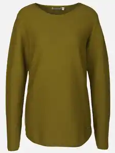 Damen Strukturpullover Oliv