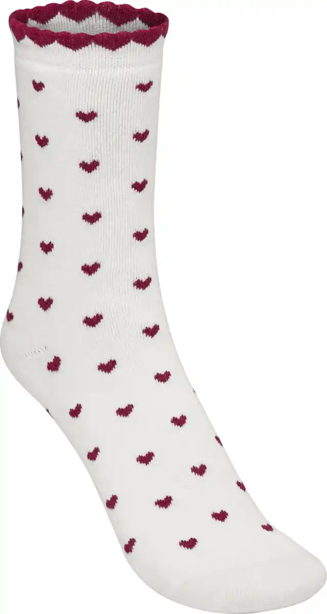 Bild 3 von IDEENWELT Doppelpack Kuschelsocken Herz beere Gr. 35/38