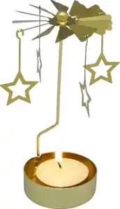 IDEENWELT Teelichtkarussell Sterne gold