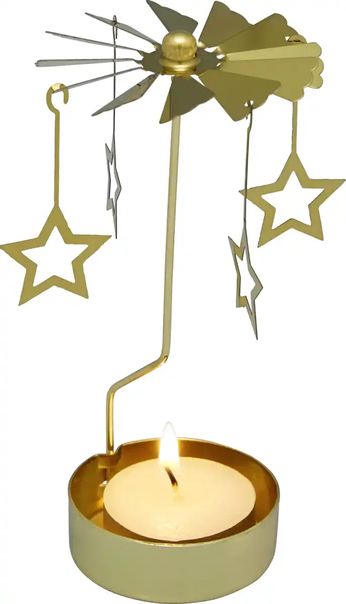 Bild 1 von IDEENWELT Teelichtkarussell Sterne gold