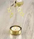 Bild 2 von IDEENWELT Teelichtkarussell Sterne gold