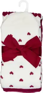 IDEENWELT Doppelpack Kuschelsocken Herz beere Gr. 35/38