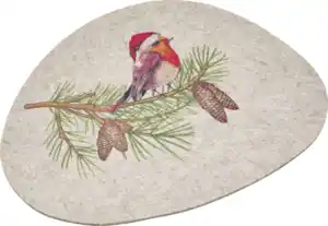 IDEENWELT Filz-Set rund, Rotkehlchen