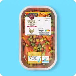MEINE METZGEREI Hähnchen-Ofenschale, Paprika-Rahm oder Hollandaise-Brokkoli