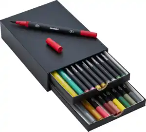 IDEENWELT Kreativset Filzstifte in Schubladenbox
