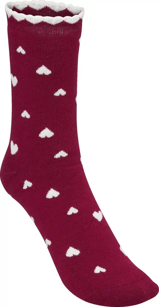 Bild 2 von IDEENWELT Doppelpack Kuschelsocken Herz beere Gr. 35/38
