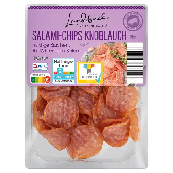 Bild 1 von LANDBECK Salami Chips 100 g, Garlic