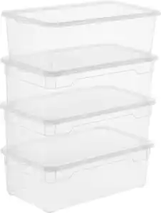 Rotho Aufbewahrungsbox CLEAR mit Deckel 5 L transparent 4er-Set